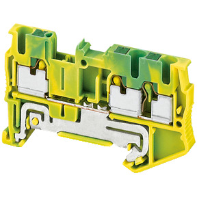 Bornera de tierra - 2,5 mm² nivel único 1x2 Push-in - amarillo verdoso ref. NSYTRP23PE Schneider Electric [PLAZO 3-6 SEMANAS]