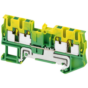 Bornera de tierra - 2,5 mm² nivel único 2x2 Push-in - amarillo verdoso ref. NSYTRP24PE Schneider Electric [PLAZO 3-6 SEMANAS]