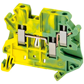 Bornera de tierra - 4 mm² nivel único 1x2 tornillo - amarillo verdoso ref. NSYTRV43PE Schneider Electric [PLAZO 3-6 SEMANAS]