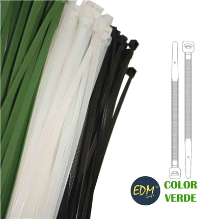 comprar BRIDAS VERDES 150x3,5 mm (BOLSA 100 UNI)  precio 2,47 €