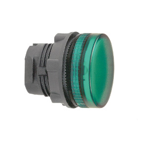 cabeza piloto luminoso lente ranurada verde Ø22 para lámpara BA 9s ref. ZB5AV03S Schneider Electric [PLAZO 3-6 SEMANAS]