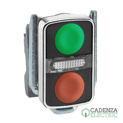 Compra Cabeza p/pulsador 2 rasantes verde/rojo ref. ZB4BW7A3740 Schneider Electric al mejor precio | Cadenza Electric