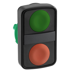 Cabeza pulsador doble ø 22 - verde rasante/rojo rasante ref. ZB5AA7340 Schneider Electric [PLAZO 3-6 SEMANAS]