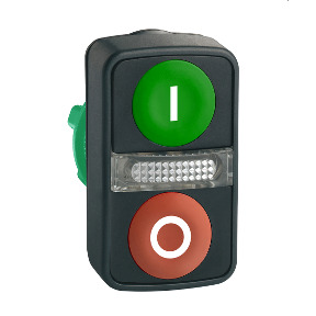 Cabeza pulsador doble luminoso ø22-verde rasante/rojo rasante luminoso c/marcaje ref. ZB5AW7A3741 Schneider Electric [PLAZO 8-15