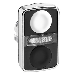 Cabeza pulsador luminoso doble ø 22 - blanco rasante/negro rasante ref. ZB4BW7A1720 Schneider Electric [PLAZO 3-6 SEMANAS]