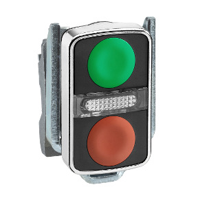 Cabeza pulsador luminoso doble ø 22 - verde rasante/rojo rasante ref. ZB4BW7A3740 Schneider Electric