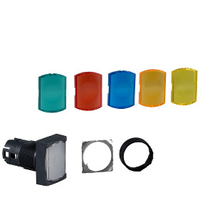Cabeza pulsador rectangular luminoso ø 16 con set de 6 tapas de colores ref. ZB6DW9 Schneider Electric [PLAZO 3-6 SEMANAS]