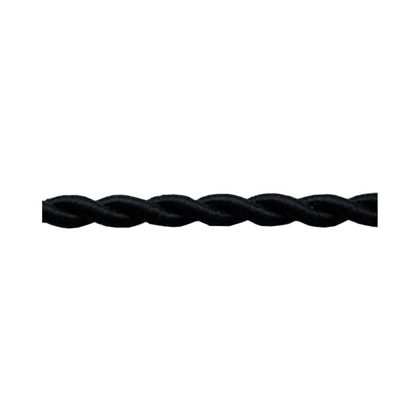 CABLE TEXTIL TRENZADO 2X0,75MM C-41 NEGRO SEDA  25 METROS