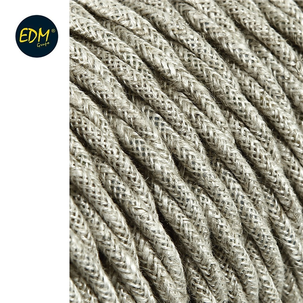 CABLE TEXTIL TRENZADO 2X0,75MM LINO  25 METROS