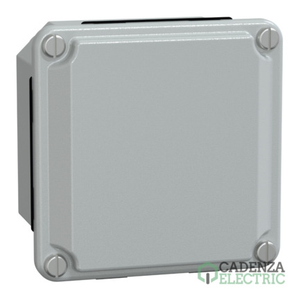 Compra Caja industrial metálica - tapa baja- Alt85xAnch85xProf49 - IP55 - gris RAL 7035 ref. NSYDBN88 Schneider Electric al mejor precio | Cadenza Electric
