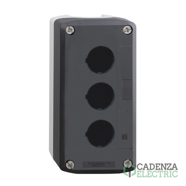 Caja vacía, plástico, tapa gris oscura, para pulsador ø 22, 3 orificios - certificado ul/csa ref. XALD03H7 Schneider Electric