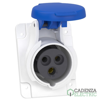 Compra Clavija de panel angulada PK Patrika conexión 16 A IP44 220 V 2P+T 50-60 Hz ref. PKY16F423 Schneider Electric al mejor precio | Cadenza Electric