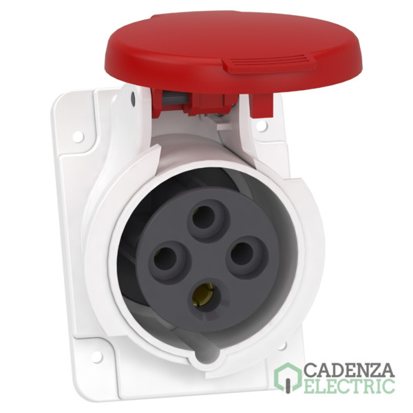Clavija de panel angulada PK Patrika conexión 16 A IP44 380 V 3P+T 50-60 Hz ref. PKY16F434 Schneider Electric