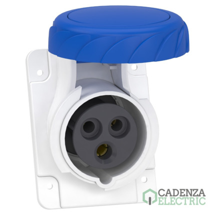Compra Clavija de panel en ángulo PK Patrika conexión 16 A IP67 220 V 2P+T 50-60 Hz ref. PKY16F723 Schneider Electric al mejor precio | Cadenza Electric