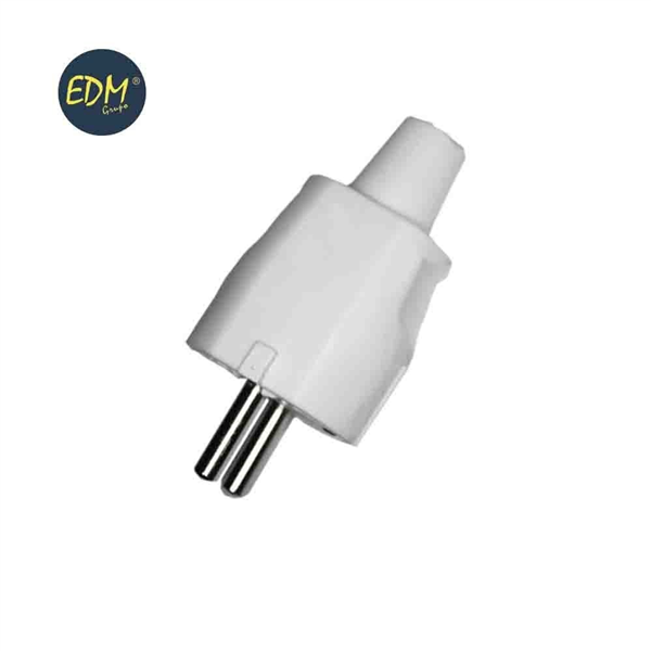 CLAVIJA GOMA 10/16 A 250 V T/TL IP44 4,8 mm. BLANCA RETRAC. EDM