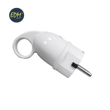 comprar CLAVIJA SHUCKO 4,8MM T/TL  BLANCA  CON ANILLA PARA FACIL EXTR