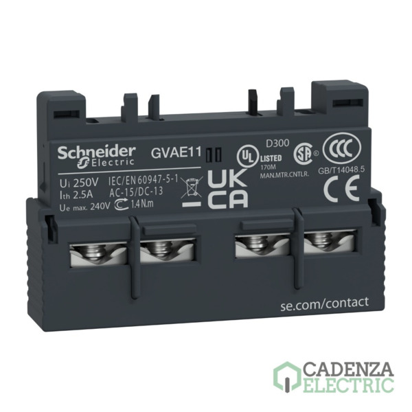 Contacto Auxiliar Frontal 1Na+1Nc ref. GVAE11 Schneider Electric