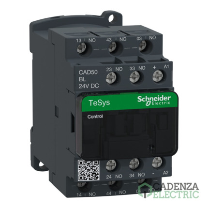 Compra Contactor auxiliar TeSys CAD50 - 5NA 24VCC baixo consumo ref. CAD50BL Schneider Electric al mejor precio | Cadenza Electric