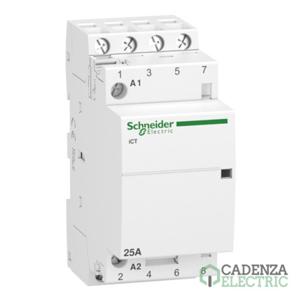Compra Contactor modular Acti9 iCT 25 A 4 P 4 NA 230/240V CA ref. A9C20834 Schneider Electric al mejor precio | Cadenza Electric