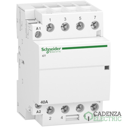 Compra Contactor modular Acti9 iCT 40 A 4 P 4 NA 230/240V CA ref. A9C20844 Schneider Electric al mejor precio | Cadenza Electric