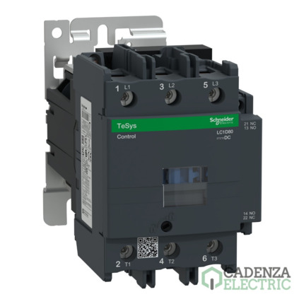 Compra Contactor TeSys D 3P AC-3 Bobina 440V 80A 24 V CC ref. LC1D80BD Schneider Electric al mejor precio | Cadenza Electric