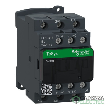 Compra Contactor Tesys D - 3P(3 NA) - AC-3 - <= 440 V 18 A - 24 V CC bobina ref. LC1D18BL Schneider Electric al mejor precio | Cadenza Electric