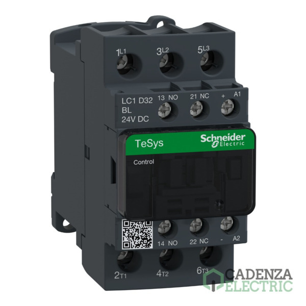 Contactor Tesys D - 3P(3 NA) - AC-3 - <= 440 V 32 A - 24 V CC bobina ref. LC1D32BL Schneider Electric
