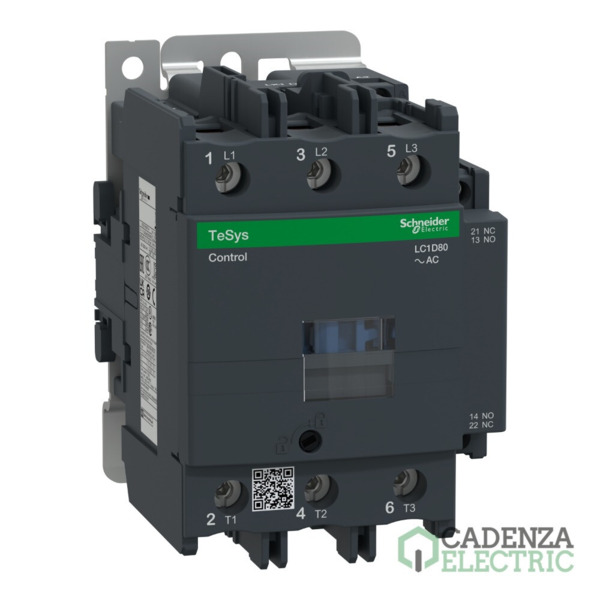 Contactor Tesys D - 3P(3 NA) - AC-3 - <= 440 V 80 A - 230 V CA 50/60 Hz bobina ref. LC1D80P7 Schneider Electric
