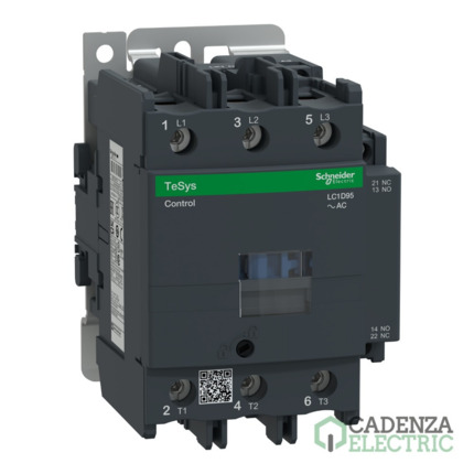 Compra Contactor Tesys D - 3P(3 NA) - AC-3 - <= 440 V 95 A - 48 V CA 50/60 Hz bobina ref. LC1D95E7 Schneider Electric al mejor precio | Cadenza Electric