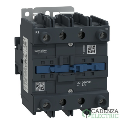 Compra Contactor Tesys D - 4P(2 NA + 2 NF) - AC-1 <= 440 V 125 A 48 V CA 50/60 Hz bob ref. LC1D80008E7 Schneider Electric al mejor precio | Cadenza Electric