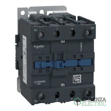 Compra Contactor Tesys D - 4P(2 NA + 2 NF) - AC-1 - 440 V 60 A - 48 V CA 50/60 Hz bob ref. LC1D40008E7 Schneider Electric al mejor precio | Cadenza Electric