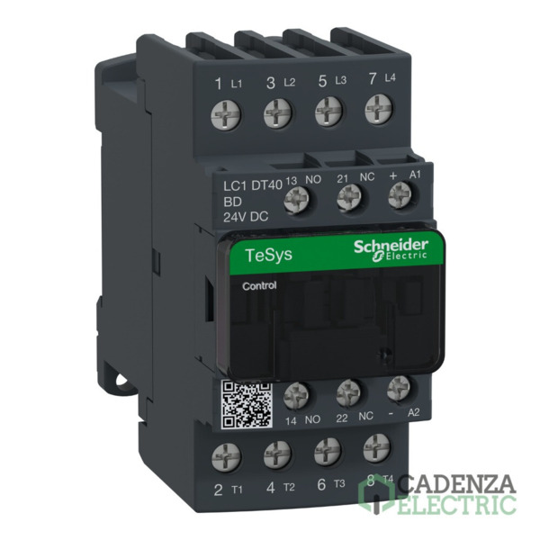Contactor Tesys D - 4P(4 NA) - AC-1 - <= 440 V 40 A - 24 V CC bobina standard ref. LC1DT40BD Schneider Electric