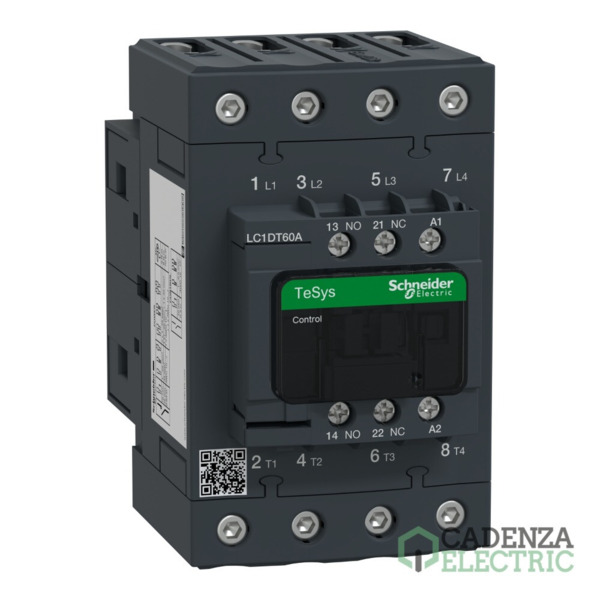 Contactor Tesys D - 4P(4 NA) - AC-1 - <= 440 V 60 A - 230 V CA 50/60 Hz bobina ref. LC1DT60AP7 Schneider Electric