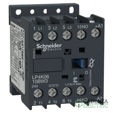 Compra Contactor TeSys K - 3P(3 NA) - AC-3 - <= 440 V 9 A - 24 V bobina CC ref. LP4K0910BW3 Schneider Electric al mejor precio | Cadenza Electric