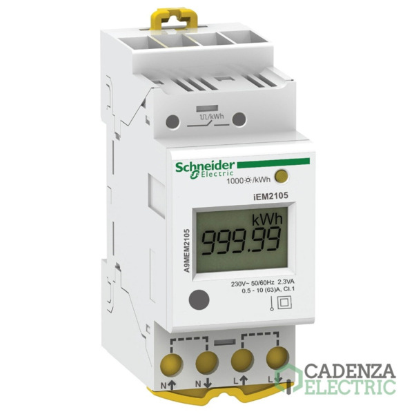 Contador de energía monofásico iEM2105 63 A con salida de pulsos ref. A9MEM2105 Schneider Electric