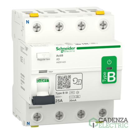 Compra Diferencial Acti9 iID - 4P - 25A - 30mA - B-SI type ref. A9Z61425 Schneider Electric al mejor precio | Cadenza Electric