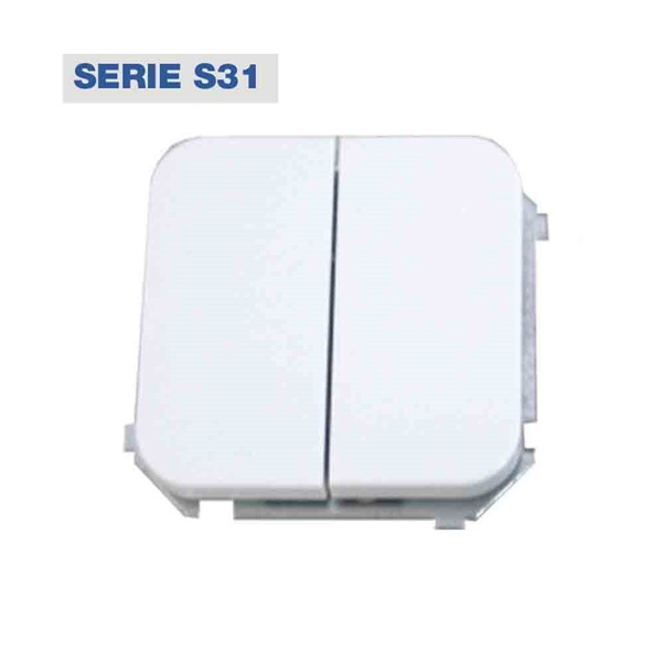 DOBLE INTERRUPTOR S-31 BLANCO NIEVE ENVASADO