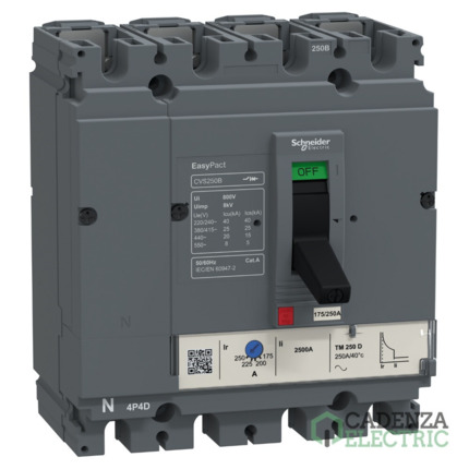 Compra Easypact CVS - Interruptor Automático CVS160B TM160D - 4P/4R ref. LV516323 Schneider Electric al mejor precio | Cadenza Electric