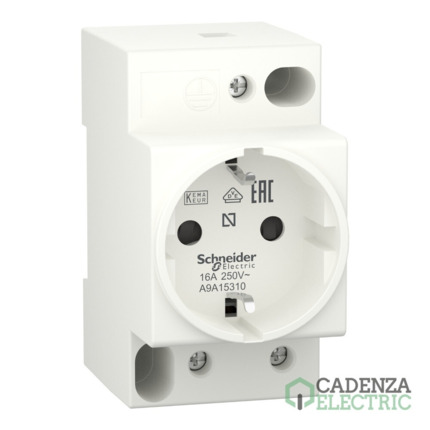 Compra Enchufe carril din Acti9 iPC; 2P+T; 250V ref. A9A15310 Schneider Electric al mejor precio | Cadenza Electric