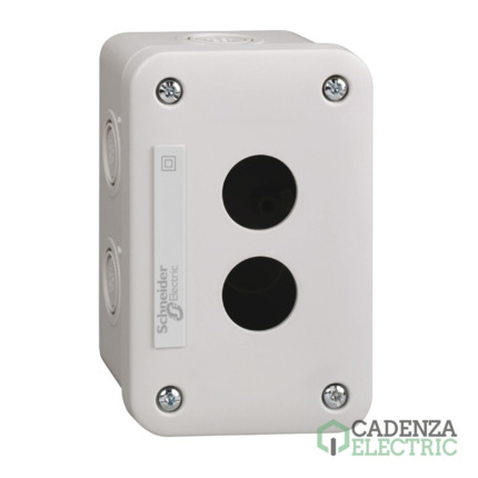Compra Estación de control vacía - gris claro - 2 recortes - ip54 - para xb7 ø 22 mm ref. XALE2 Schneider Electric al mejor precio | Cadenza Electric