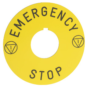 Etiqueta marcada ø90 para parada de emergencia - emergency stop ref. 9001KN8330 Schneider Electric [PLAZO 3-6 SEMANAS]