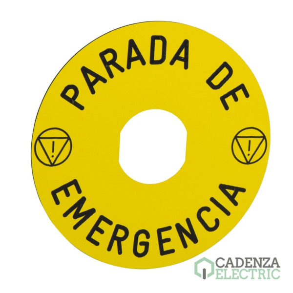 Etiqueta parada de emergencia 90mm ref. ZBY8430 Schneider Electric