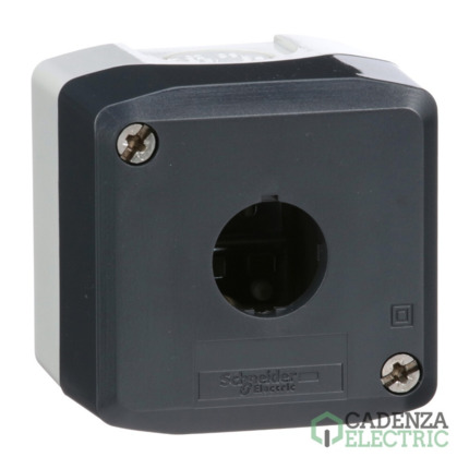 Compra Harmony XALD, XALK - Caja vacía, plástico, tapa gris oscura, para pulsador ø 22, 1 orificio ref. XALD01 Schneider Electric al mejor precio | Cadenza Electric