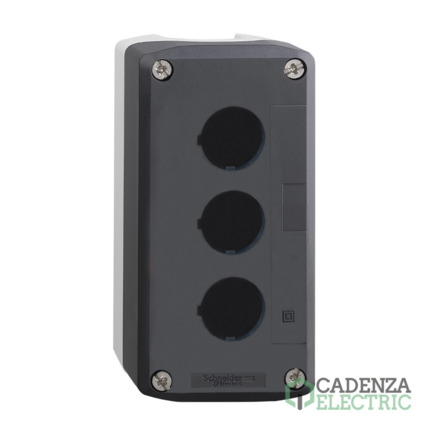 Compra Harmony XALD, XALK - Caja vacía, plástico, tapa gris oscura, para pulsador ø 22, 3 orificios ref. XALD03 Schneider Electric al mejor precio | Cadenza Electric