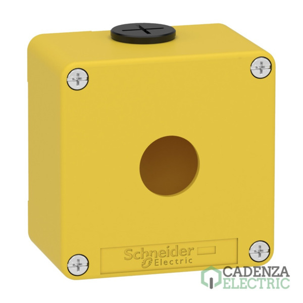 Harmony XAP, XB2 SL, estación de control vacía, aleación de zinc, amarillo, M20, 1 orificio 22mm, 80 x 80 x 51,5, UL cULus ref.