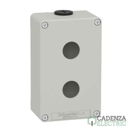 Compra Harmony XAP, XB2 SL, estación de control vacía, aleación de zinc, gris, M20, 2 orificios 22mm, 80 x 130 x 51,5, UL cULus ref. XAPD2202 Schneider Electric al mejor precio | Cadenza Electric