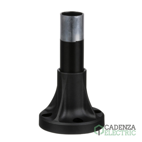 Harmony XVB - Base de fijación para la columna luminosa modular, plástico, ø70, tubo con soporte de aluminio negro de 80mm + pla