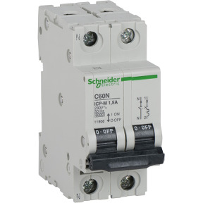 ICP-M C60N interruptor automático magnetotérmico 1P + N - 1.5A - 6kA - 230 V ref. 11906 Schneider Electric [PLAZO 3-6 SEMANAS]