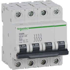ICP-M C60N interruptor automático magnetotérmico 4P - 3.5A - 6kA - 400 V ref. 11969 Schneider Electric [PLAZO 3-6 SEMANAS]