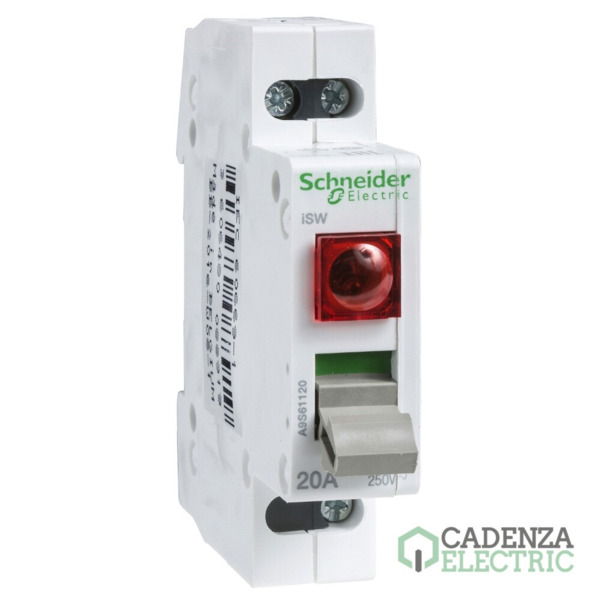 INTERRUPTOR 2P 20A 250V C/PILOTO ROJO ref. A9S61220 Schneider Electric